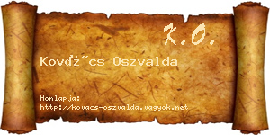Kovács Oszvalda névjegykártya